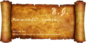 Maracskó Joakim névjegykártya